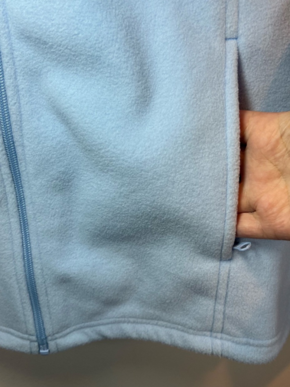 Natural Reflections Full Zip Fleece Jacket Light Blue Zip Pocket Cozy NEW Medium - Picture 9 of 14